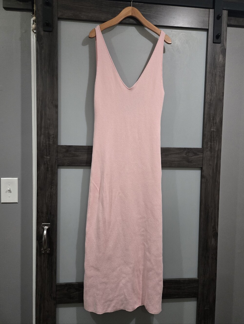 Free People Beach Pink Daniela Sweater Ribbed Knit Midi Dress-size Medium - Picture 5 of 10